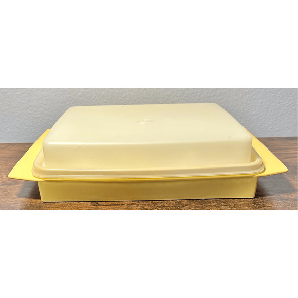 Vintage Tupperware Deviled Egg Keeper Carrier Tray Container Harvest Gold 723-4 - Picture 5 of 8